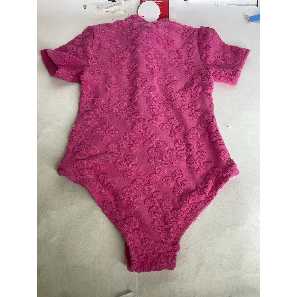 Hello Kitty Pink One Piece Rash Guard Swimsuit Swimwear Girls Size 5T